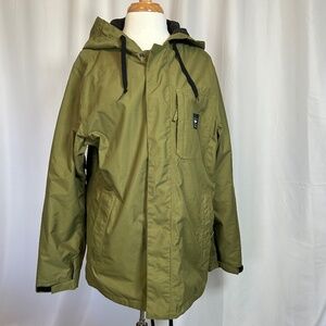 THIRTYTWO HOODED KALDWELL ARMY GREEN SNOWBOARD JACKET - SIZE SMALL